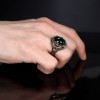 МУЖСКОЕ СЕРЕБРЯНОЕ КОЛЬЦО 925 ПРОБЫ С ОВАЛЬНЫМ ЗЕЛЁНЫМ ЦИРКОНИЕМ