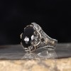 МУЖСКОЕ СЕРЕБРЯНОЕ КОЛЬЦО 925 ПРОБЫ С ОВАЛЬНЫМ ЧЁРНЫМ КАМНЕМ