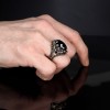 МУЖСКОЕ СЕРЕБРЯНОЕ КОЛЬЦО 925 ПРОБЫ С ОВАЛЬНЫМ ЧЁРНЫМ КАМНЕМ