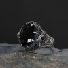 МУЖСКОЕ СЕРЕБРЯНОЕ КОЛЬЦО 925 ПРОБЫ С ОВАЛЬНЫМ ЧЕРНЫМ ЦИРКОНИЕМ