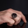 МУЖСКОЕ СЕРЕБРЯНОЕ КОЛЬЦО 925 ПРОБЫ С ОВАЛЬНЫМ КРАСНЫМ ЦИРКОНИЕМ