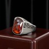МУЖСКОЕ СЕРЕБРЯНОЕ КОЛЬЦО 925 ПРОБЫ С КРАСНЫМ КАМНЕМ