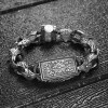 925 STERLING SILVER MEN'S BRACELET WITH PEN-ENCRAFTED DESIGN