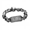 925 STERLING SILVER MEN'S BRACELET WITH PEN-ENCRAFTED DESIGN