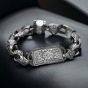 925 STERLING SILVER MEN'S BRACELET WITH PEN-ENCRAFTED DESIGN