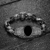 925 STERLING SILVER MEN'S BRACELET WITH ONYX STONE