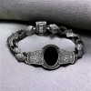 925 STERLING SILVER MEN'S BRACELET WITH ONYX STONE
