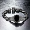 925 STERLING SILVER MEN'S BRACELET WITH ONYX STONE
