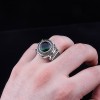 МУЖСКОЕ СЕРЕБРЯНОЕ КОЛЬЦО 925 ПРОБЫ С КРУГЛЫМ КАМНЕМ