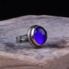 МУЖСКОЕ СЕРЕБРЯНОЕ КОЛЬЦО 925 ПРОБЫ С КРУГЛЫМ СИНИМ ЦИРКОНИЕМ