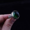 МУЖСКОЕ СЕРЕБРЯНОЕ КОЛЬЦО 925 ПРОБЫ С КРУГЛЫМ ЗЕЛЁНЫМ КАМНЕМ