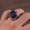 МУЖСКОЕ СЕРЕБРЯНОЕ КОЛЬЦО 925 ПРОБЫ С СИНИМ ЦИРКОНОМ