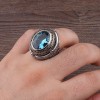 МУЖСКОЕ СЕРЕБРЯНОЕ КОЛЬЦО 925 ПРОБЫ С ГОЛУБЫМ ЦИРКОНИЕМ